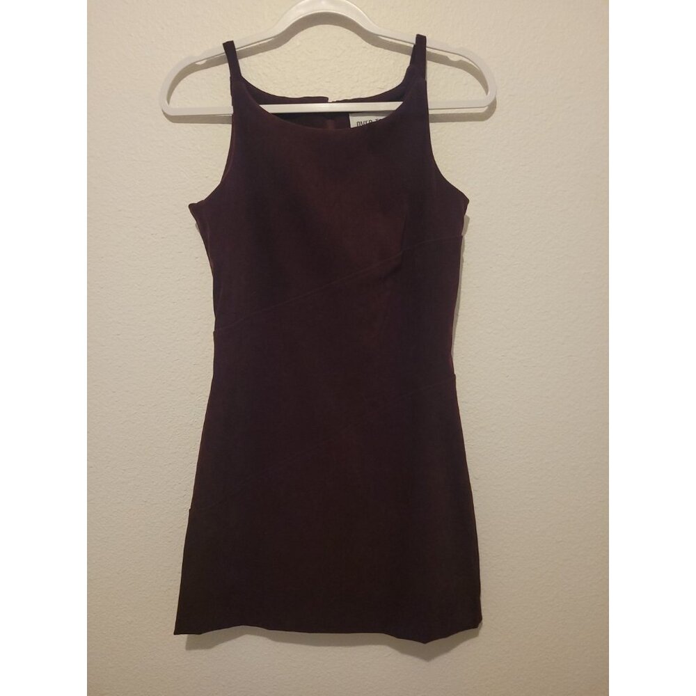 Vintage 90s Y2K Byer Too Mini Velvet Spaghetti Strap Dress Purple Size 7 Women